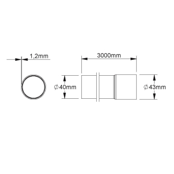 Fintech Muffenrohr M40 L:3m  FM-MR 40 E5 