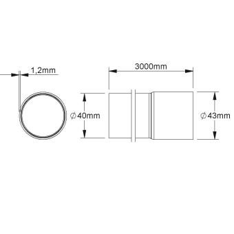 Fintech Muffenrohr M40 L:3m  FM-MR 40 E3 