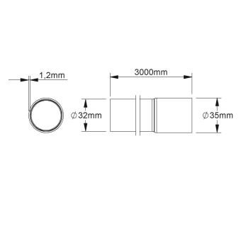 Fintech Muffenrohr M32 L:3m  FM-MR 32 E5 