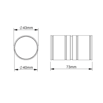 Fintech Steckmuffe M40 L:73mm IESM 40 AL 