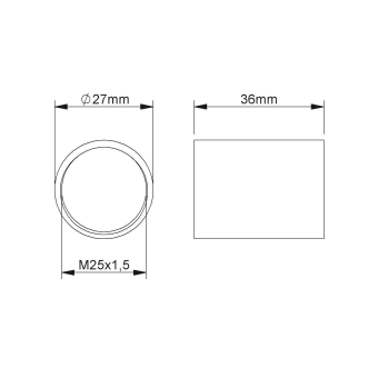 Fintech Gewindemuffe M25 Stahl IEGM 25 A 