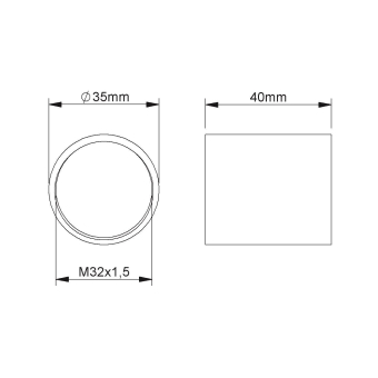 Fintech Gewindemuffe M32 Stahl IEGM 32 A 