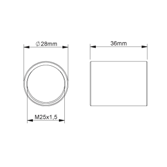 Fintech Gewindemuffe M25 alu  IEGM 25 AL 