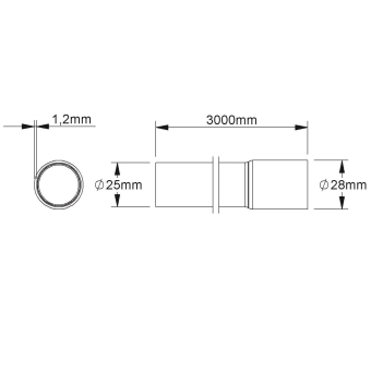 Fintech Muffenrohr M25 L:3m  FM-MR 25 E3 