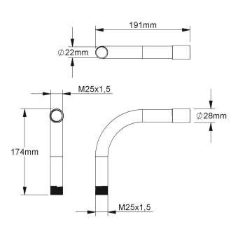 Fintech Gewinderohrbogen 90°  IEGB 25 AL 