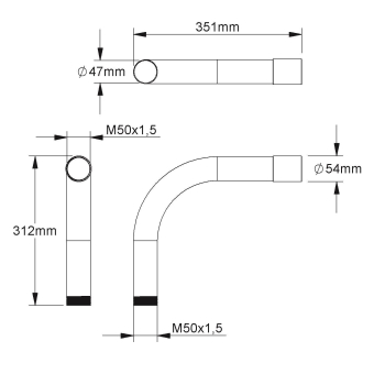 Fintech Gewinderohrbogen 90°  IEGB 50 AL 