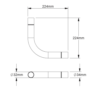 Fintech Steckrohrbogen 90°    IESB 32 E5 