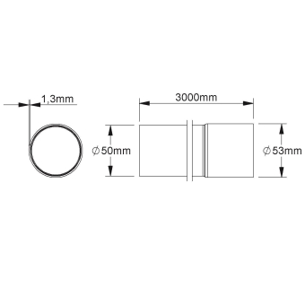 Fintech Muffenrohr M50 L:3m  FM-MR 50 AL 