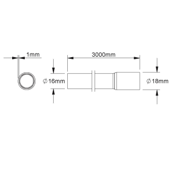 Fintech Muffenrohr M16 L:3m  FM-MR 16 E5 