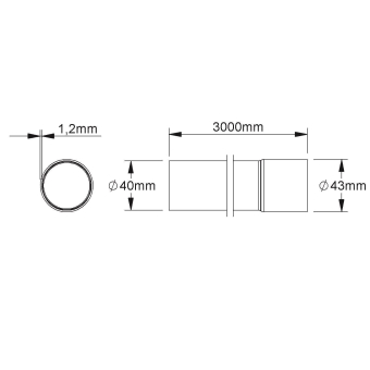 Fintech Muffenrohr M40 L:3m  FM-MR 40 AL 