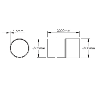 Fintech Muffenrohr M63 L:3m  FM-MR 63 E3 