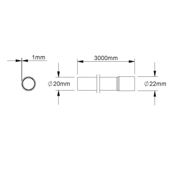 Fintech Muffenrohr M20 L:3m   FM-MR 20 F 