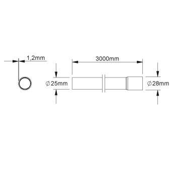 Fintech Muffenrohr M25 L:3m   FM-MR 25 F 