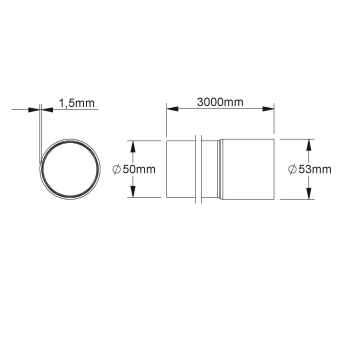 Fintech Muffenrohr M50 L:3m  FM-MR 50 E5 