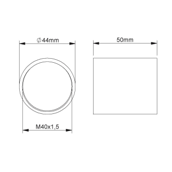 Fintech Gewindemuffe M40 Stahl IEGM 40 F 