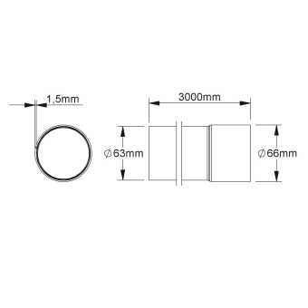 Fintech Muffenrohr M63 L:3m  FM-MR 63 E5 