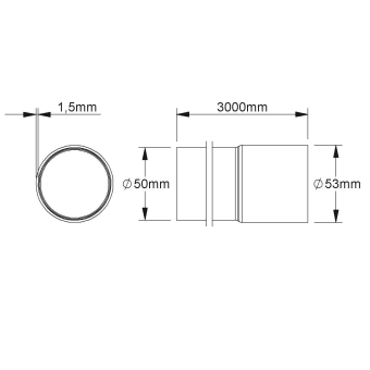 Fintech Muffenrohr M50 L:3m  FM-MR 50 E3 
