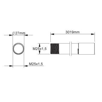 Fintech Gewinderohr M25 L:3m  IEGR 25 AL 