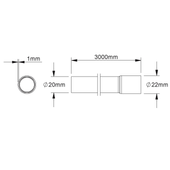 Fintech Muffenrohr M20 L:3m  FM-MR 20 E3 