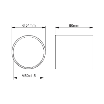 Fintech Gewindemuffe M50 alu  IEGM 50 AL 