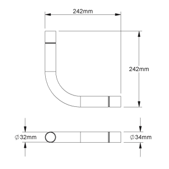 Fintech Steckrohrbogen 90° M32 IESB 32 F 