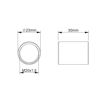 Fintech Gewindemuffe M20 alu  IEGM 20 AL 