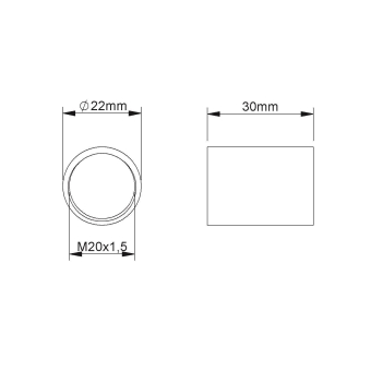 Fintech Gewindemuffe M20 Stahl IEGM 20 A 