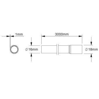 Fintech Muffenrohr M16 L:3m  FM-MR 16 E3 