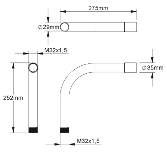 Fintech Gewinderohrbogen 90°  IEGB 32 AL 