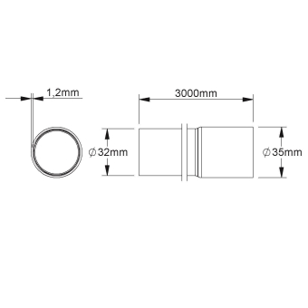 Fintech Muffenrohr M32 L:3m  FM-MR 32 E3 