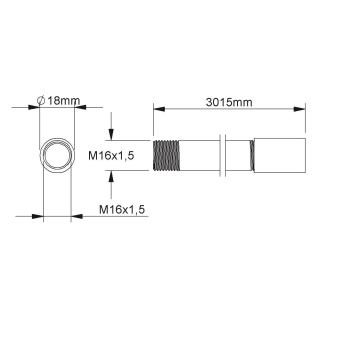 Fintech Gewinderohr M16 L:3m   IEGR 16 F 