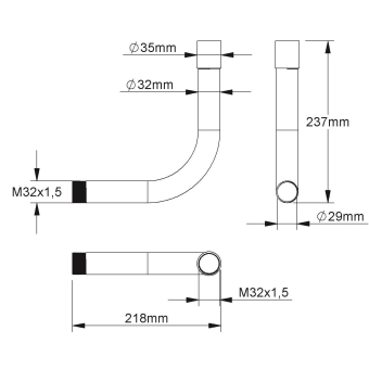 Fintech Gewinderohrbogen 90°   IEGB 32 F 
