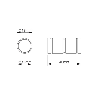 Fintech Steckmuffe M16 L:40mm IESM 16 AL 
