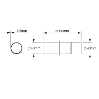 Fintech Muffenrohr M40 L:3m   FM-MR 40 F 