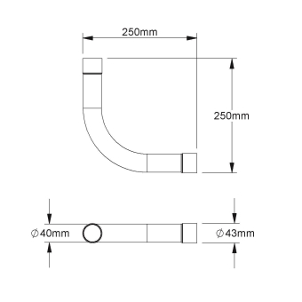 Fintech Steckrohrbogen 90°    IESB 40 AL 