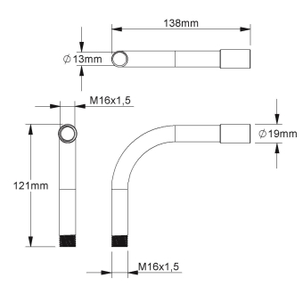 Fintech Gewinderohrbogen 90°  IEGB 16 AL 