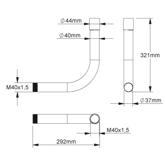 Fintech Gewinderohrbogen 90°   IEGB 40 A 
