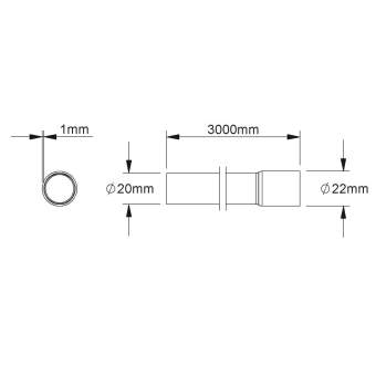 Fintech Muffenrohr M20 L:3m  FM-MR 20 AL 