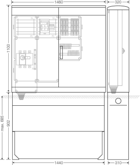 Hensel Ladeverteiler f.6 Mi EV 11kW 6011 