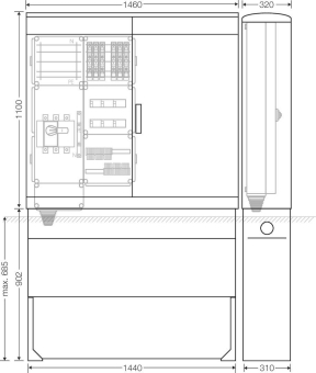 Hensel Ladeverteiler f.6 Mi EV 11kW 6110 
