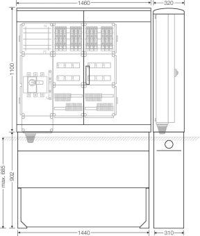 Hensel Ladeverteiler f. Mi EV 11kW 12110 