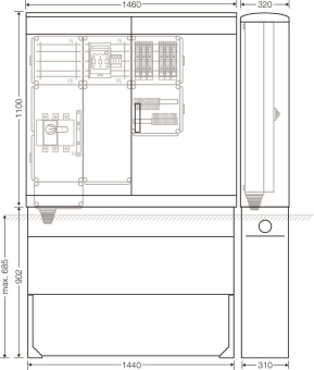 Hensel Ladeverteiler f.6 Mi EV 11kW 6011 