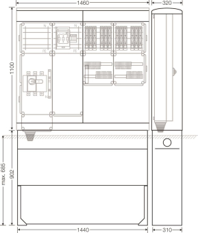 Hensel Ladeverteiler f. Mi EV 11kW 12011 