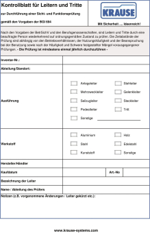 KRAU Kontrollblatt-Leitern        817013 