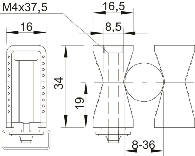 OBO 2051 8-36 LGR Reihenschelle 
