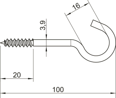 OBO 915 3.9x100 G Deckenhaken 