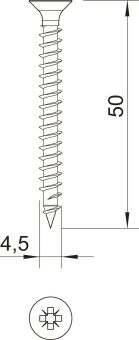 OBO 4759 4.5x50 Sprint-Schraube Senkkopf 