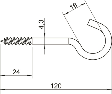 OBO 915 4.3x120 G Deckenhaken 