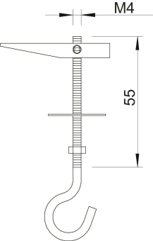 OBO 457 M4x55 G Kippdübel m.Deckenhaken 