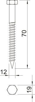 OBO HHWS 12x70 G Sechskantholzschraube 
